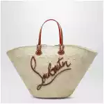 Christian Louboutin Raffia and calf leather Tote bag Cabata large