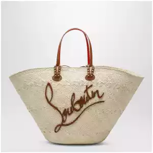 Christian Louboutin Raffia and calf leather Tote bag Cabata large