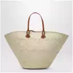 Christian Louboutin Raffia and calf leather Tote bag Cabata large
