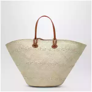Christian Louboutin Raffia and calf leather Tote bag Cabata large