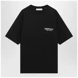 Fear of God Essentials Black washed T-shirt with logo print