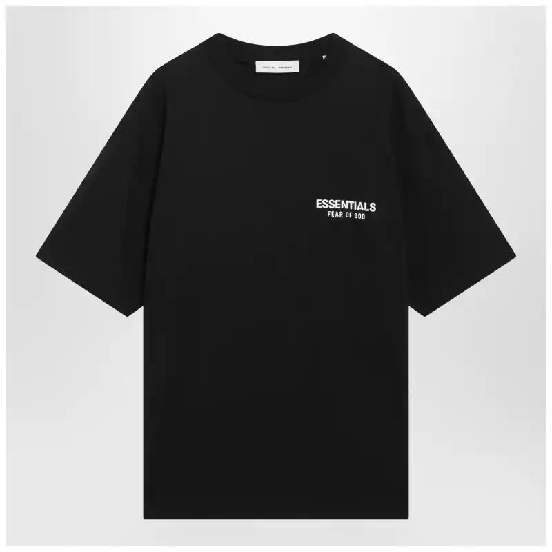 125AS254481F_R_FEARE-VB.x Fear of God Essentials Black washed T-shirt with logo print