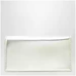 Christian Louboutin Platinum-coloured leather clutch bag with chain