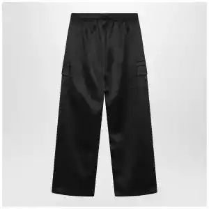 Fear of God Essentials Black satin cargo trousers