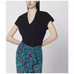 Dries Van Noten Black V-neck T-shirt