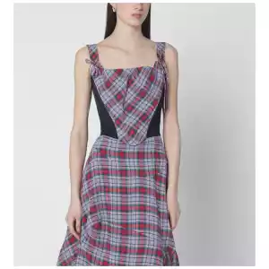 Vivienne Westwood Puppy linen corset with tartan pattern