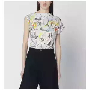 Vivienne Westwood Hebo asymmetric T-shirt with Wonderland print