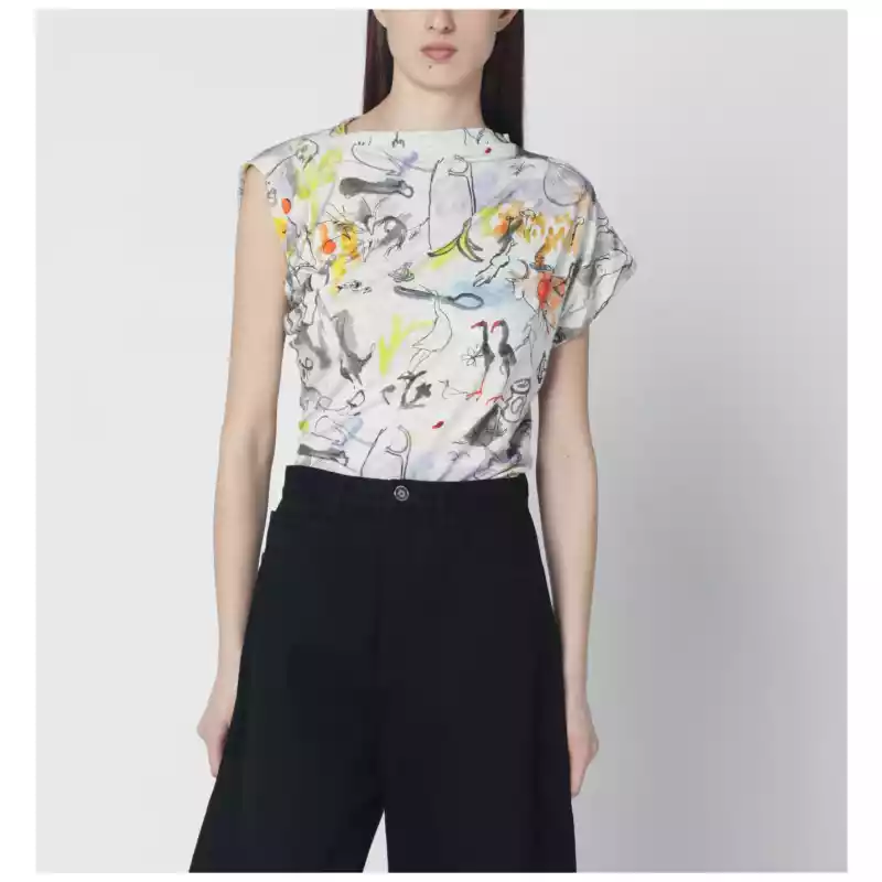 Vivienne Westwood Hebo asymmetric T-shirt with Wonderland print
