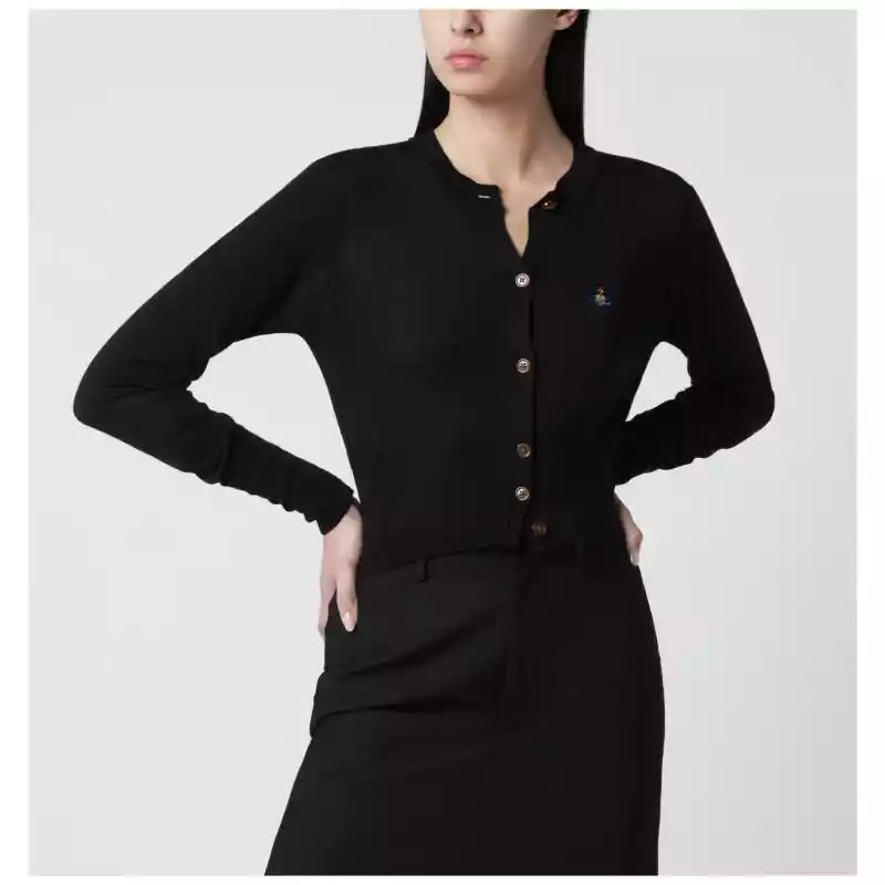 Vivienne Westwood Black cropped wool and silk cardigan