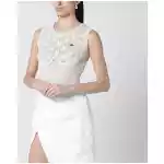 Vivienne Westwood Cream crochet top with Orb logo