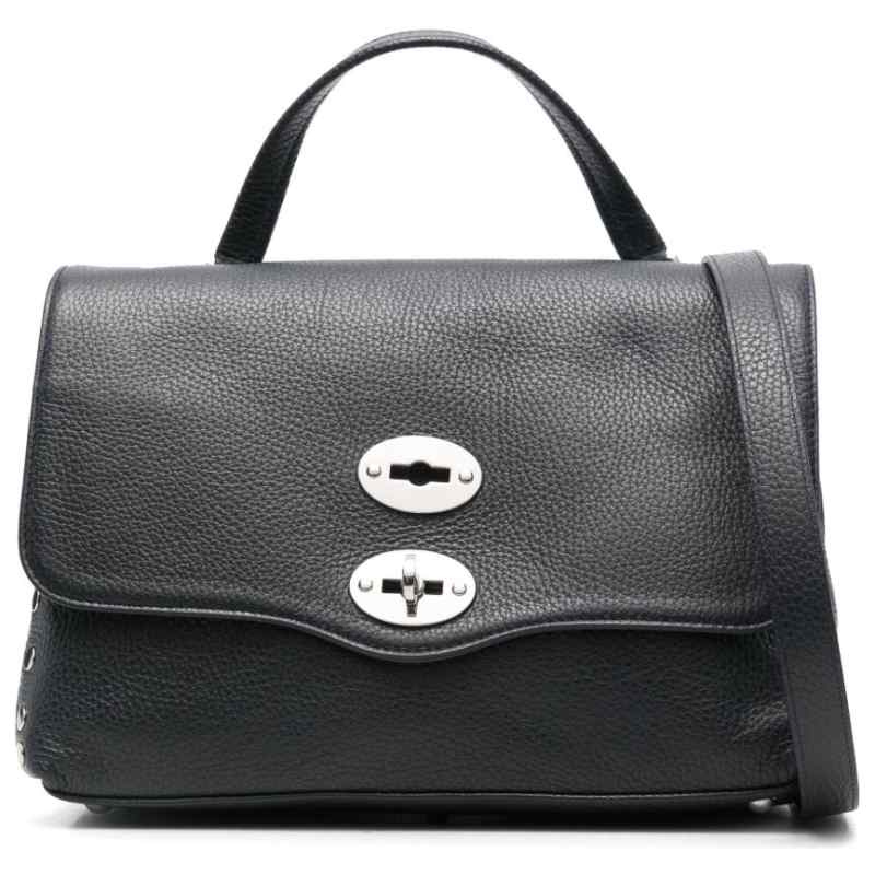 Zanellato Postina® Small Bag In Dark Navy Hammered Leather