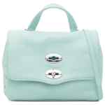 Zanellato Postina® Baby Bag In Hammered Leather Blue Celentano