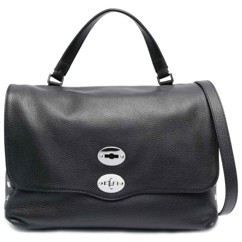 190146987-ss26-zanellatopre-068010mdailyz0001 Zanellato Postina® Medium Bag In Hammered Leather Black