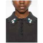 Self-Portrait Wool embroidered polo shirt