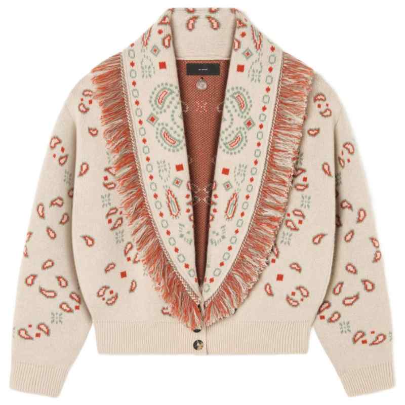Alanui Bandana jacquard cashmere and wool cardigan