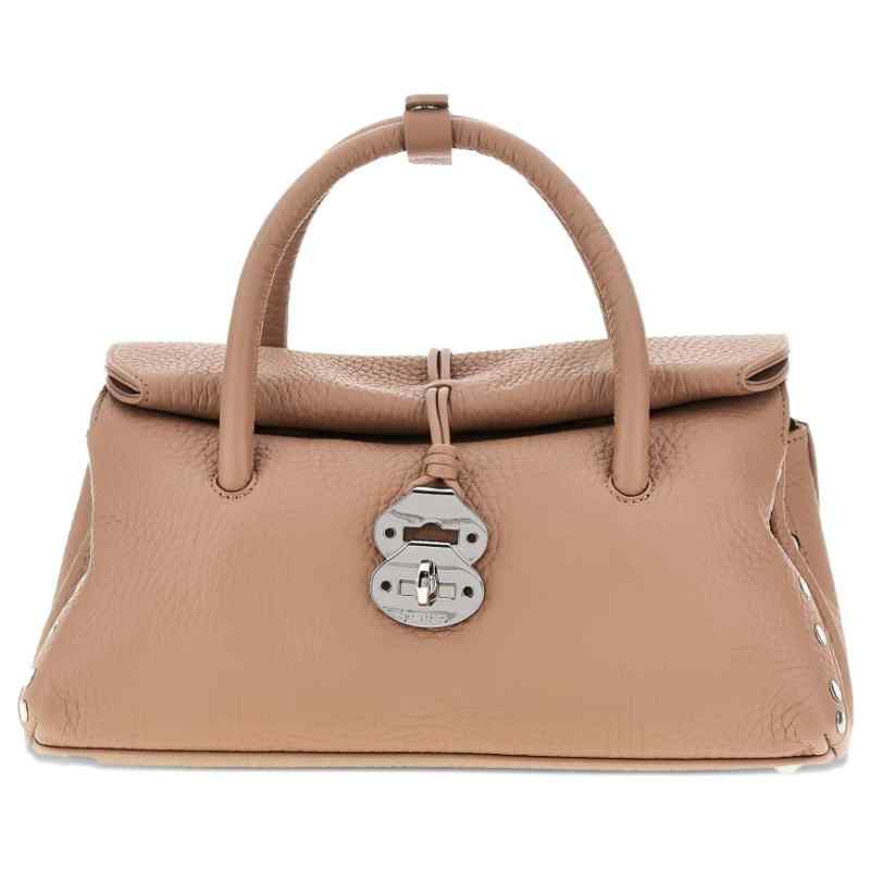 Zanellato Dotta® Small Bag In Hammered Leather Brown Ribolla