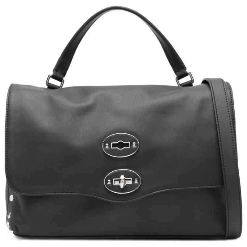 190156744-ss26-zanellatopre-068010ssaetaz0001 Zanellato Small Postina® Bag In Smooth Black Lavagna Leather