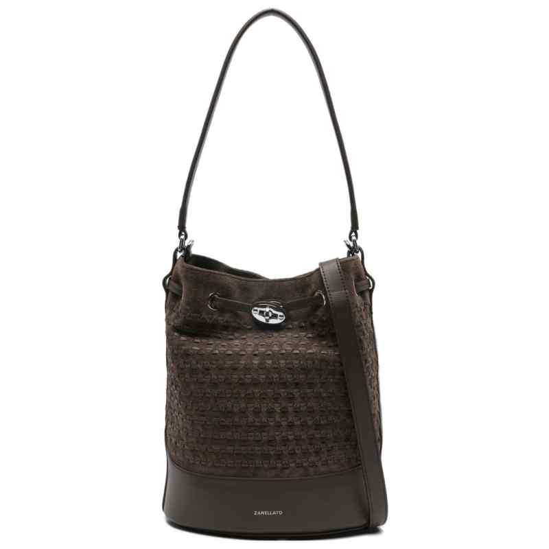 Zanellato Monda'® Small Bag In Musiva Suede Brown Nougat