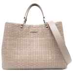 Emporio Armani Myea Medium Shopper Bag In Woven Nylon