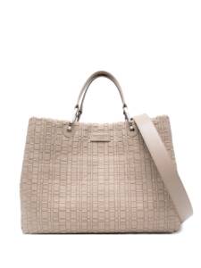 Emporio Armani Myea Medium Shopper Bag In Woven Nylon