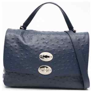 Zanellato Postina® Small Bag In Cactus Blue Glass Blown Leather