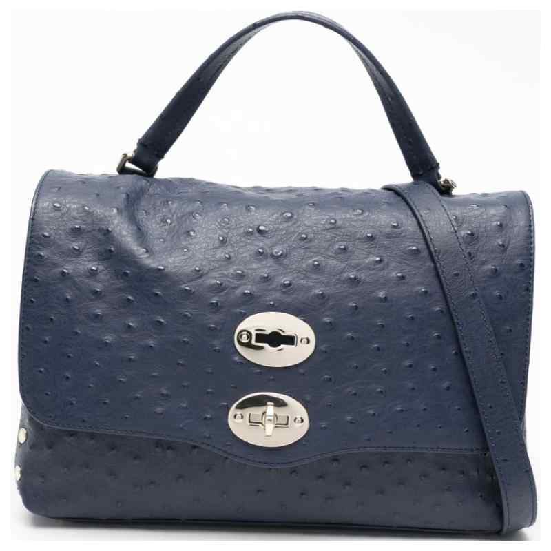 Zanellato Postina® Small Bag In Cactus Blue Glass Blown Leather