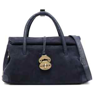 Zanellato Dotta® Baby Bag In Zashmere® Leather & Cactus Sideral Blue