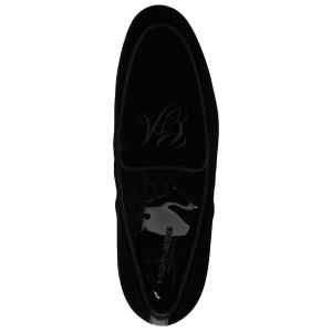 Giorgio Armani Embroidered logo velvet loafers