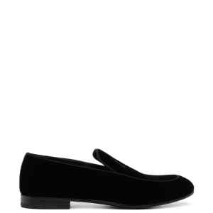 Giorgio Armani Embroidered logo velvet loafers