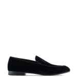 Giorgio Armani Embroidered logo velvet loafers