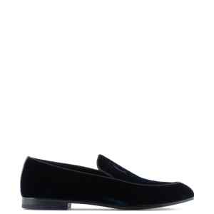 Giorgio Armani Embroidered logo velvet loafers