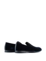 Giorgio Armani Embroidered logo velvet loafers