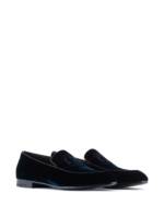 Giorgio Armani Embroidered logo velvet loafers