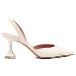 Amina Muaddi With Heel White