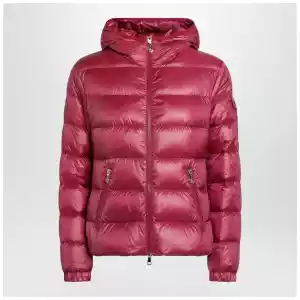 Moncler Glesse short padded jacket with hood in red