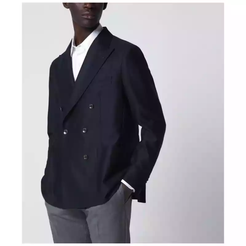 1SMC20K150155_S_TAGLT-B3198.a Tagliatore Blue wool double-breasted jacket