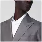 Tagliatore Grey silk and wool double-breasted jacket
