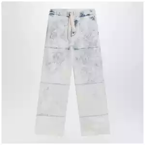 Dries Van Noten Light blue jeans with drawstring