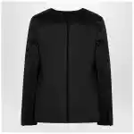 the garment Black single breasted cotton blend jacket