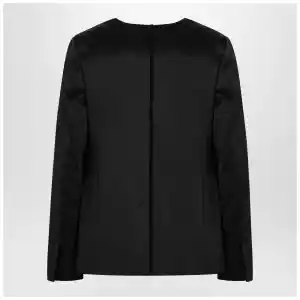 the garment Black single breasted cotton blend jacket