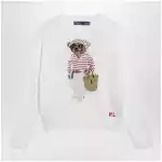 Polo Ralph Lauren White cotton Polo Bear sweater