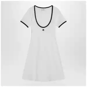 Courreges Courrèges Black/white mini dress in cotton