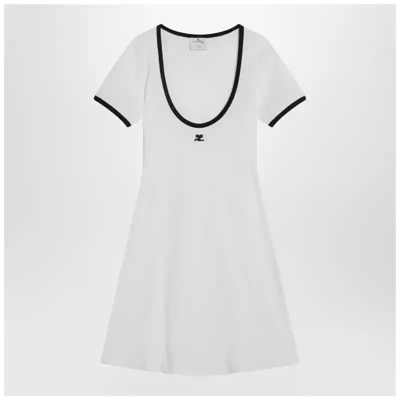 Courreges Courrèges Black/white mini dress in cotton