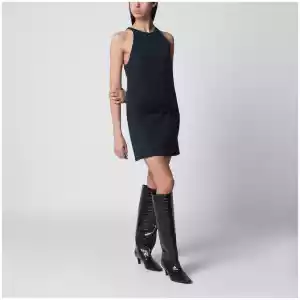 Courreges Courrèges Sleeveless A-line twill mini dress with belt in navy