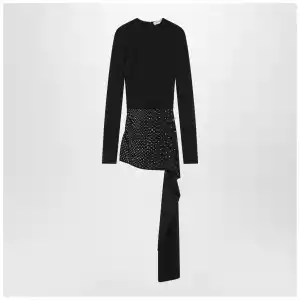 The Attico Mini black dress with thermostrass
