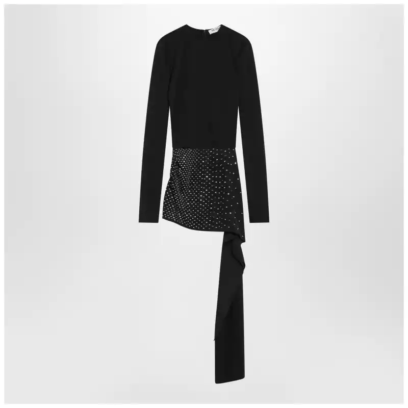 The Attico Mini black dress with thermostrass