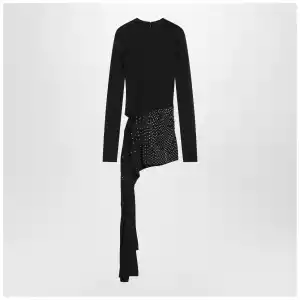 The Attico Mini black dress with thermostrass
