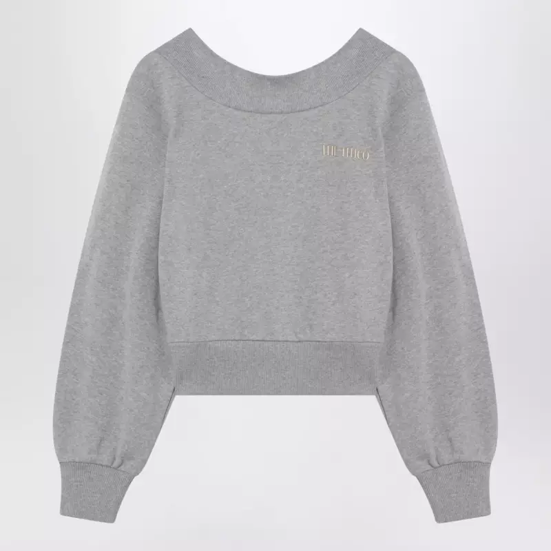 The Attico Gray mélange/beige sweatshirt with cut out