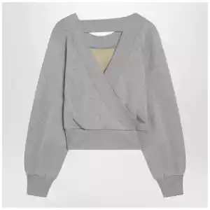 The Attico Gray mélange/beige sweatshirt with cut out