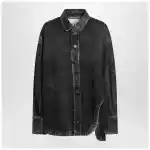 The Attico Black washed denim shirt